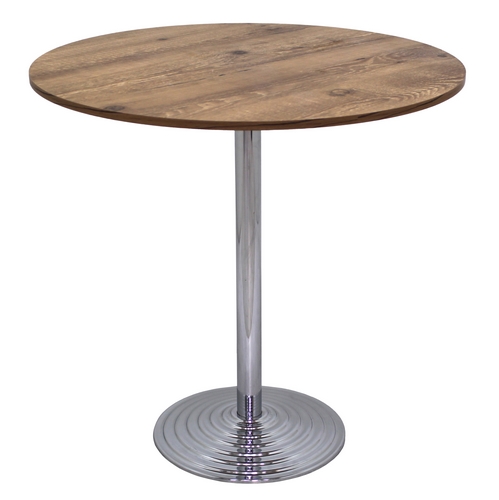 MESA PUB DARWIN CROMADA 80 CM - Tampo Madeirado Naturale